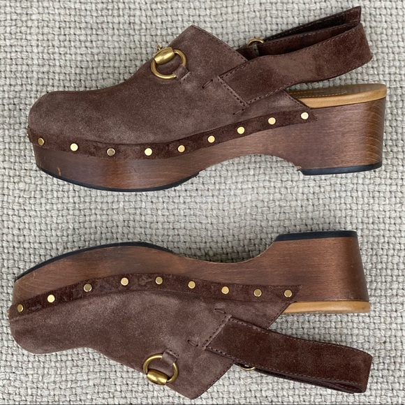 Gucci Amstel Horsebit brown suede Clogs. EUC. Size EU 36. Comes with box. - Picture 9 of 16